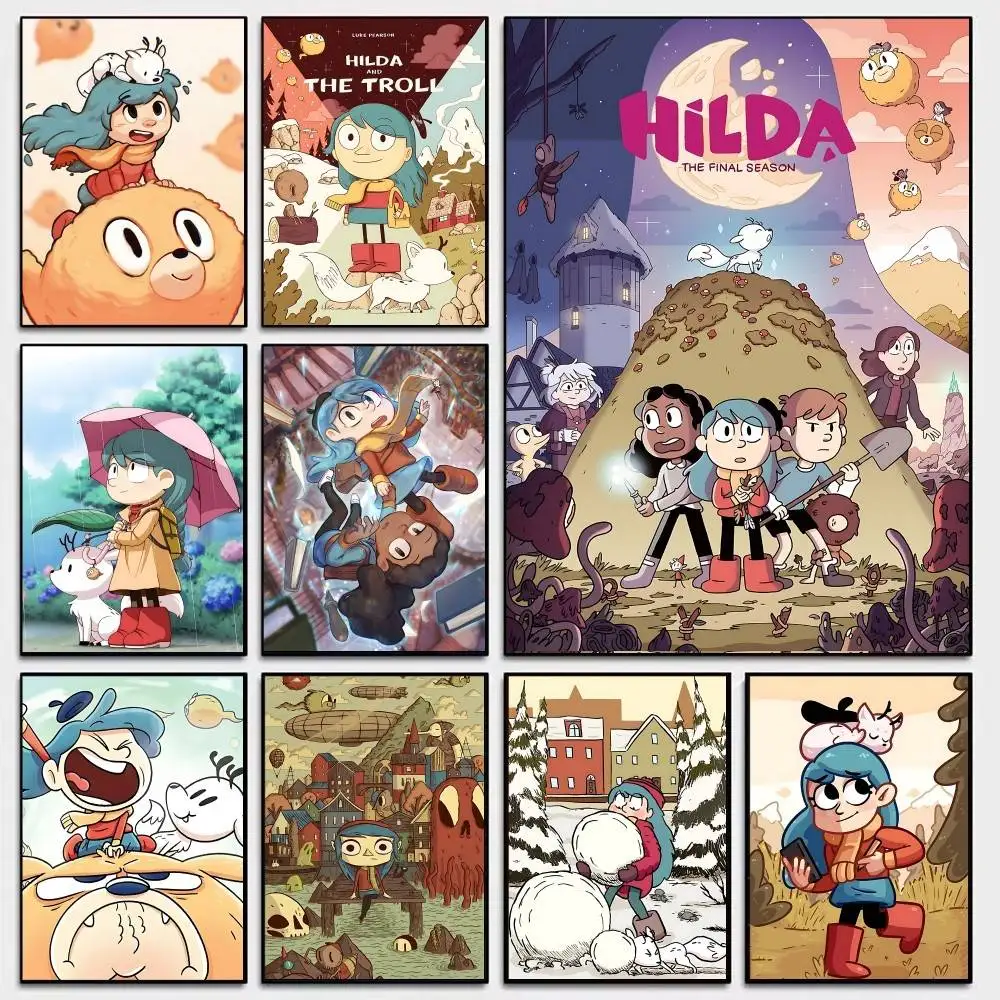 Anime H-hilda Anime Posters Sticky Whitepaper Sticker DIY Room Bar Cafe Kawaii Room Decor
