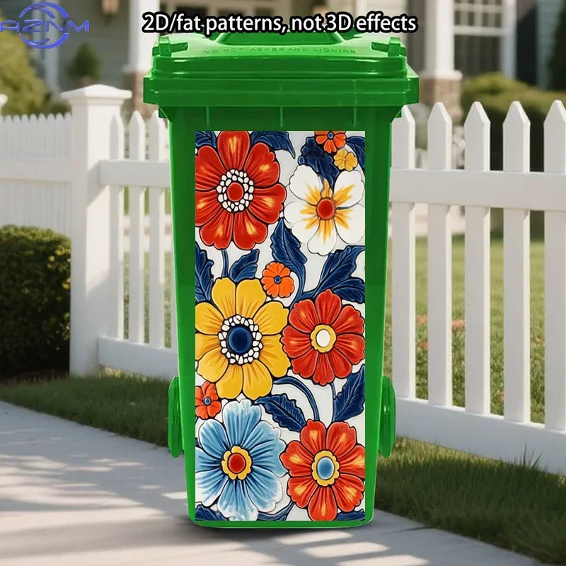 2D Print Art Graphic Ornament Decal Stylish Accessory for Multipurpose Home Garbage Bin