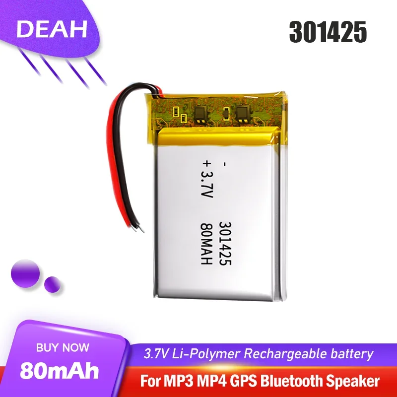 Batteria Ricaricabile 301425 3.7V 80mAh: La Soluzione Ideale per Dispositivi Portatili