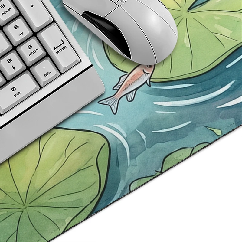 Mouse Pad Pink Axolotl in Lotus Pond Gaming printon demand HD Large Custom Mousepad XXL MousePads Computer Desktop Mouse Pad