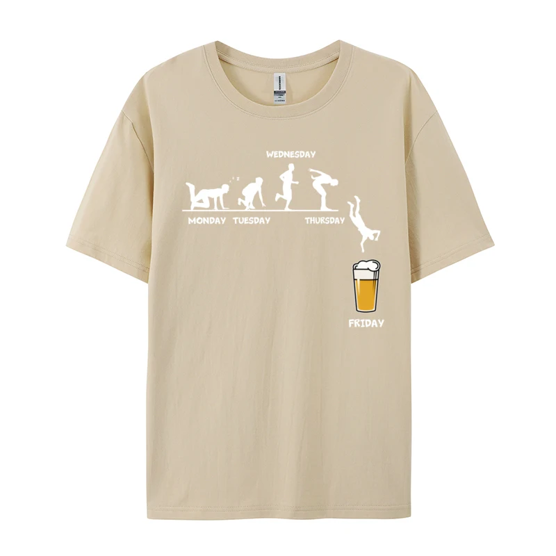 Beer Festival T-shirt Monday Tuesday Wednesday Thursday Friday Beer Drinking Leisure Tee Shirt Xasual