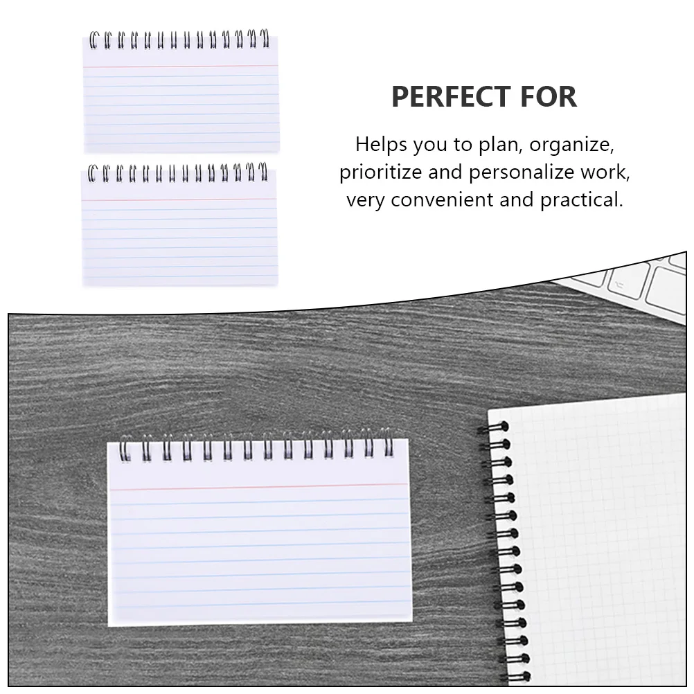 2pcs White Mini Index Cards Note Paper Spiral Notepads Portable Pocket Memo Memo Pad Pad for Students Teachers