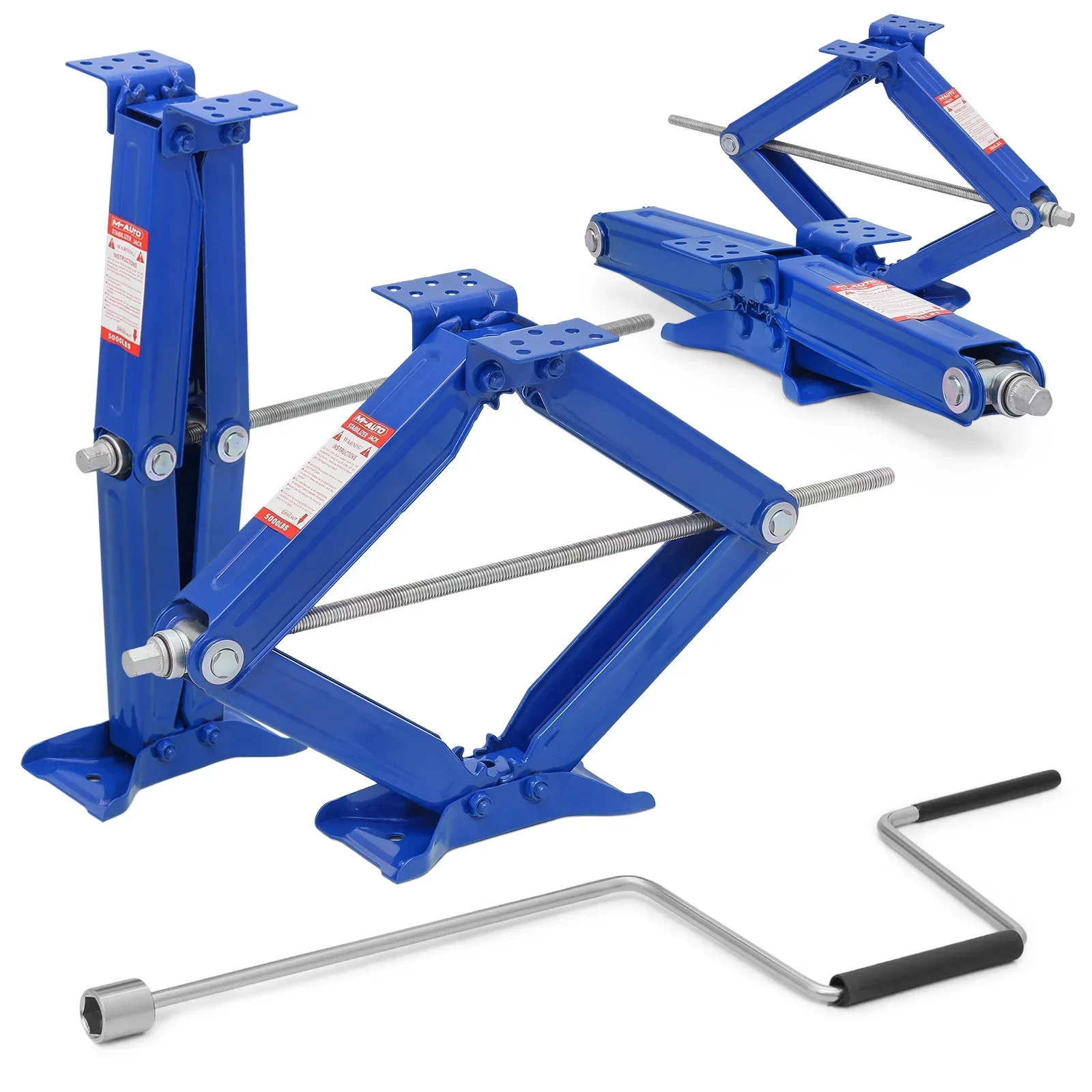 30inch Scissor Jacks With Crank Handle 5000lbs Capacity 5-30inch Height Powder Coated Stabilize RV Jack Manual Jack