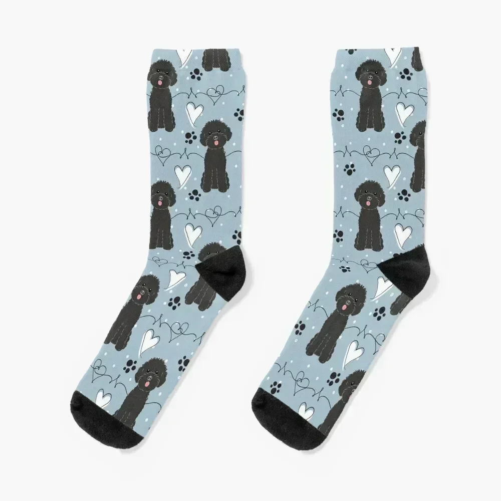 

LOVE Black Toy Poodle Socks winter gifts men cotton high quality cycling soccer anti-slip Men Socks Women's