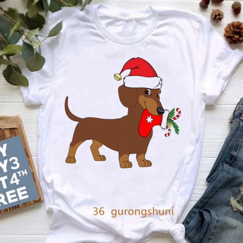 Sausage Dog Pure Cotton Cartoon Printed Children's T-shirt Personalized Parent Child Fashion Trend T-shirtLoose T-shirt New