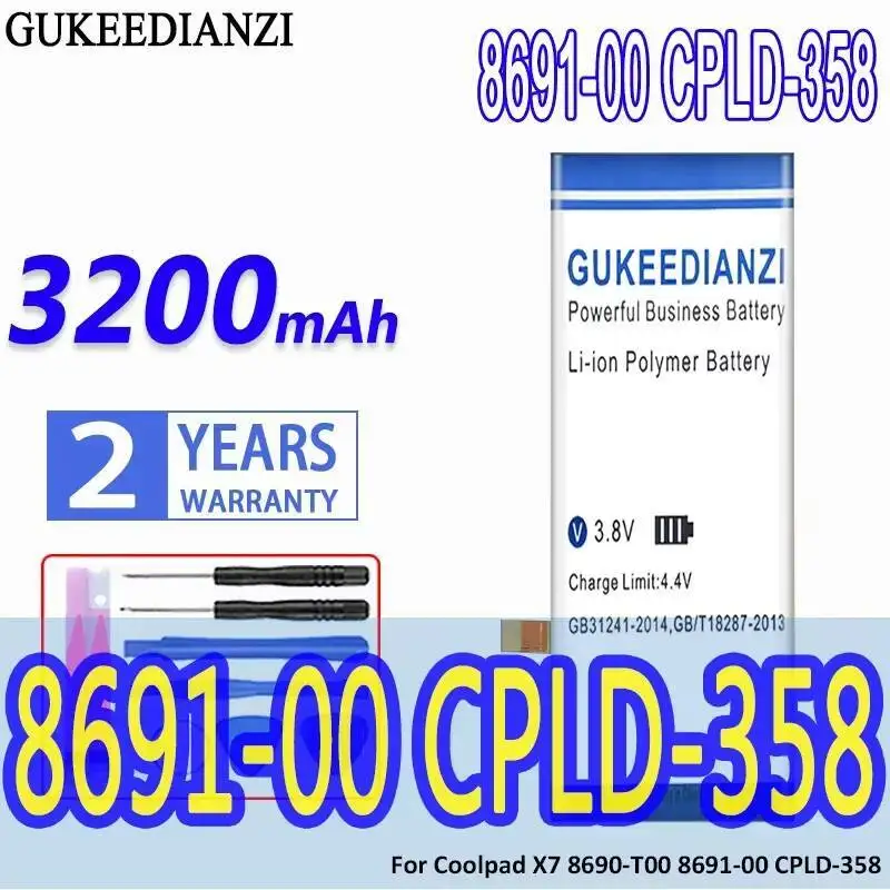 

3200Mah Mobile Phone Battery For Coolpad X7 8690-T00 8691-00 Cpld-358 Fast Charging Long Lasting