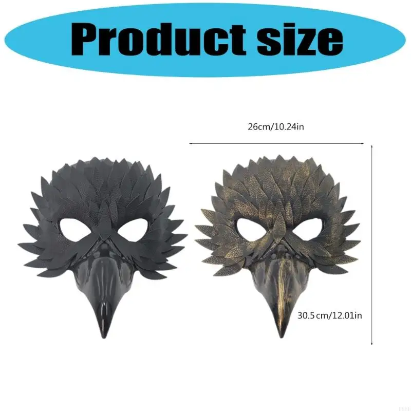 B95F Maskeraden Maske Eule Maske Vogel Maske Schnabel Feder Halbe Gesichtsmaske Halloween Cosplay Kostüm Kostüm Maske für