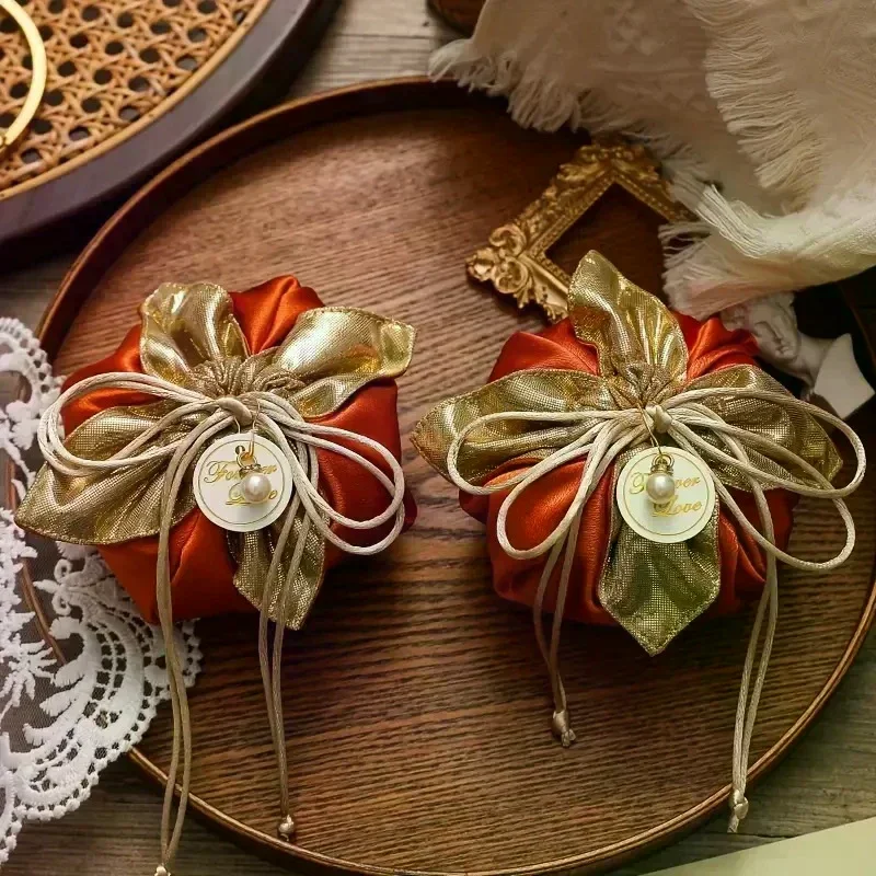 

10Pcs Portable Candy Packaging Bags Chinese Style Light Luxury Velvet Storage Bag Creative Cloth Drawstring Bag Wedding