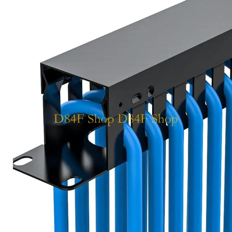 D84F Black Unshielded CAT6A 24-port Patch Panel with UTP Keystone Jacks Straight-Through Design for Easy Installation and M