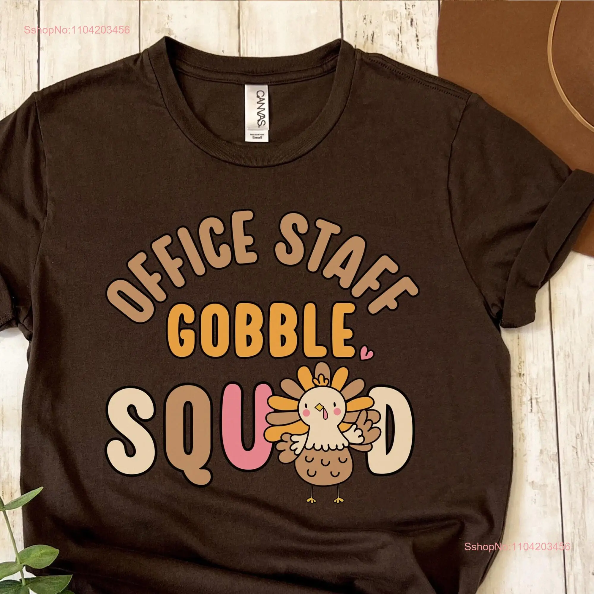 Thanksgiving Office staff shirt Fall squad gobble admin Front secretary school shirts long or short sleeves