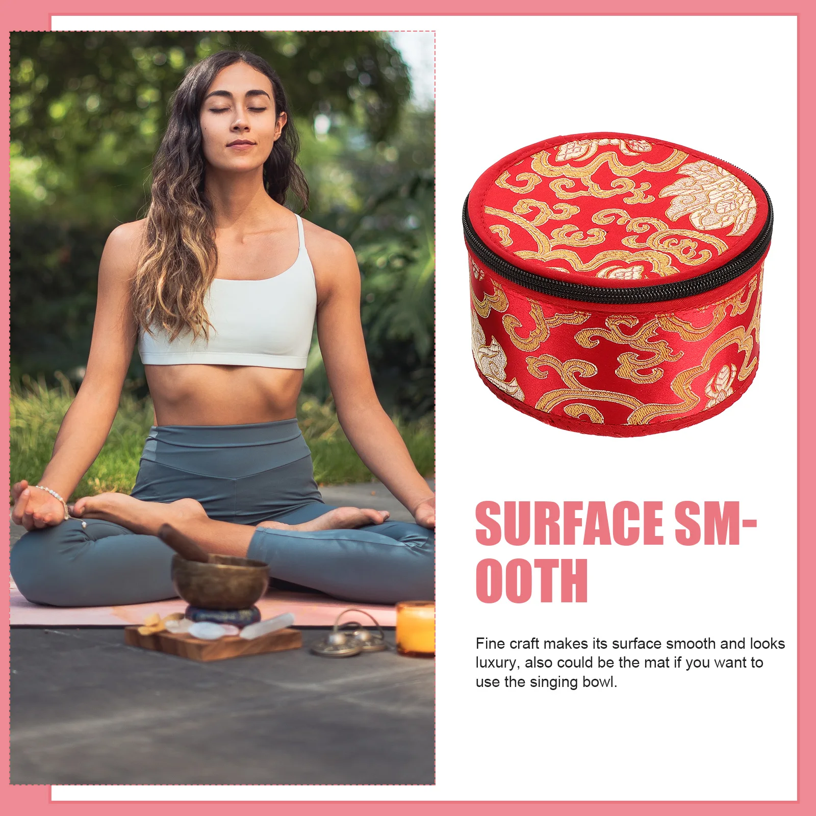 

Buddha Sound Bowl Set 16CM Cotton Case Auspicious Cloud Embroidery Singing Bowl Storage Tibetan Meditation Gift Fine Craft