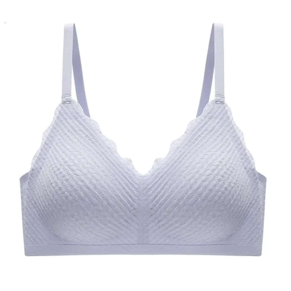 Women Bra Sexy No Steel Ring Breathable Gathering Bra Seamless Lace Bralette Underwear for Office Party