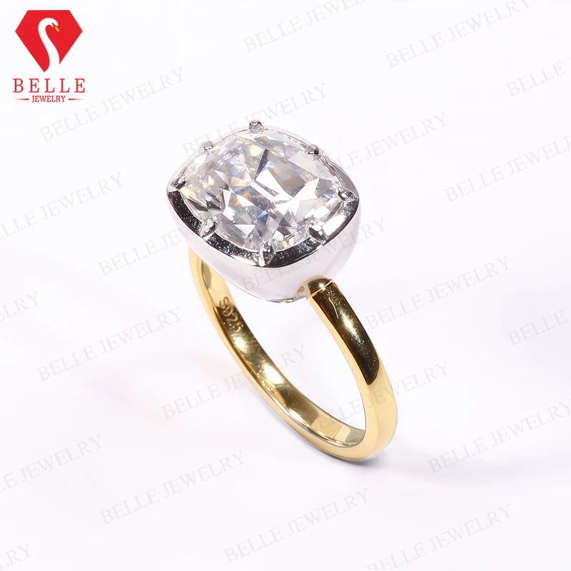 

5CT Кольцо-подушка 9X11 мм Цвет D VVS1 Муассанит европейской огранки S925/10K/14K/18K Заручини Свадьба Настройка
