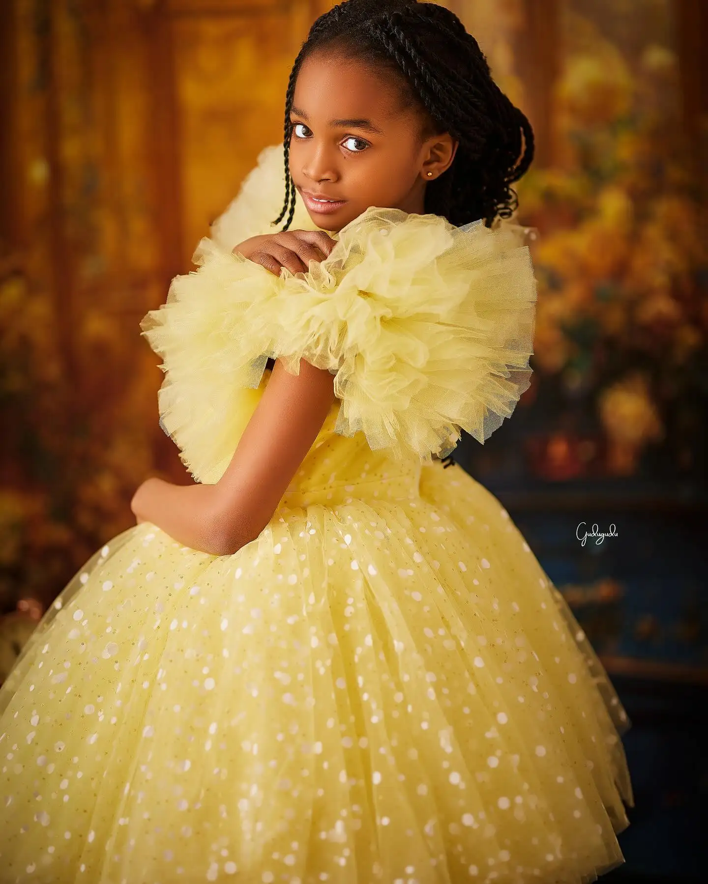 Vestido de tul de punto amarillo para niña, vestido de fiesta de boda, corto hasta la rodilla, vestidos de baile para niña, vestido de cumpleaños para niño