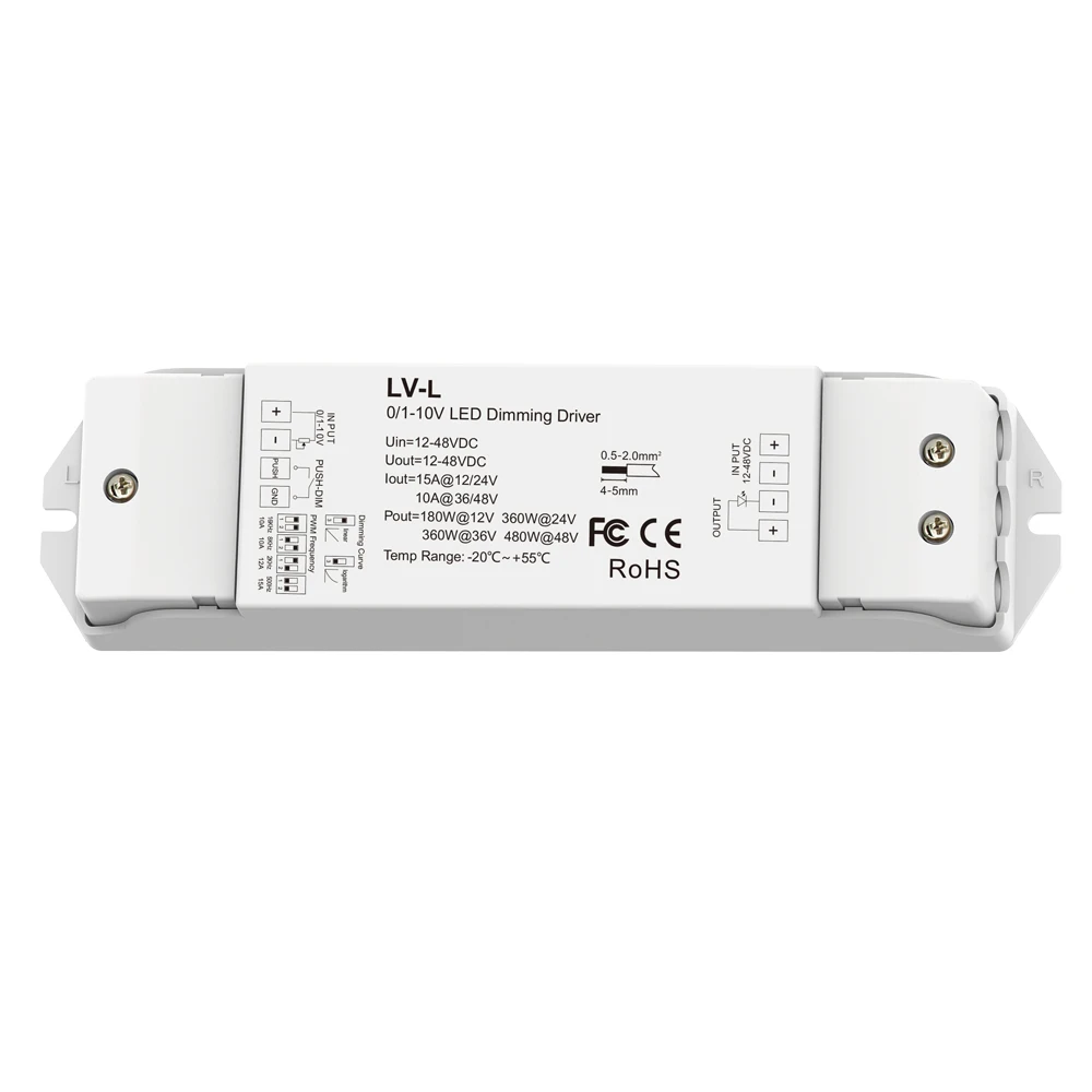 0/1-10V LED Dimming Driver PWM Constant Voltage 1CH DC48V 36V 24V 12V 0 -10V Dimmer Controller 1 Channel 1-10V Signal Input LV-L