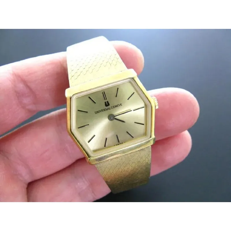 18k gold filed universal geneve women's watch manual movement