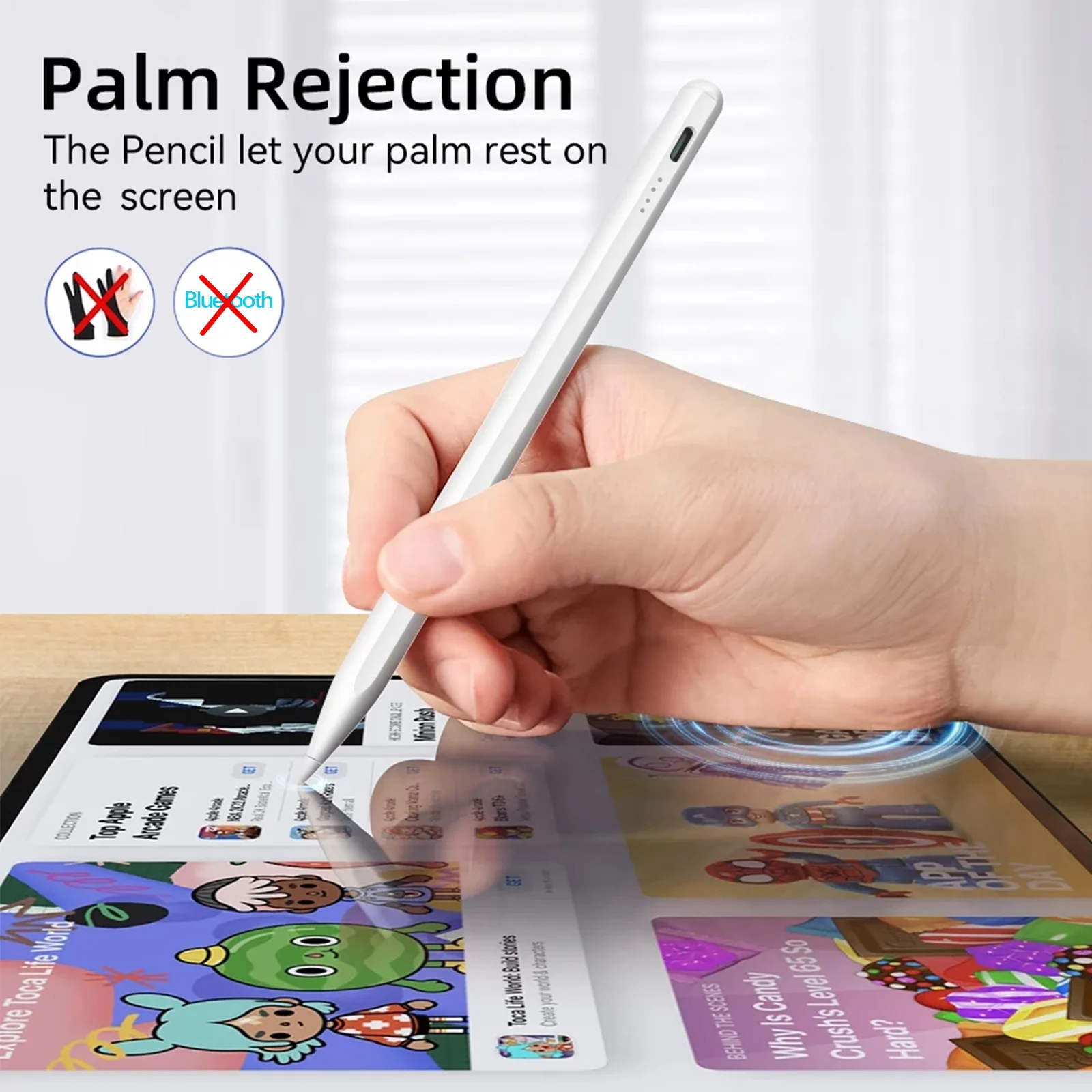 قلم ستايلس بالسعة مع نصيحتين قابلين للاستبدال لجهاز iPad (2018-2025) #4