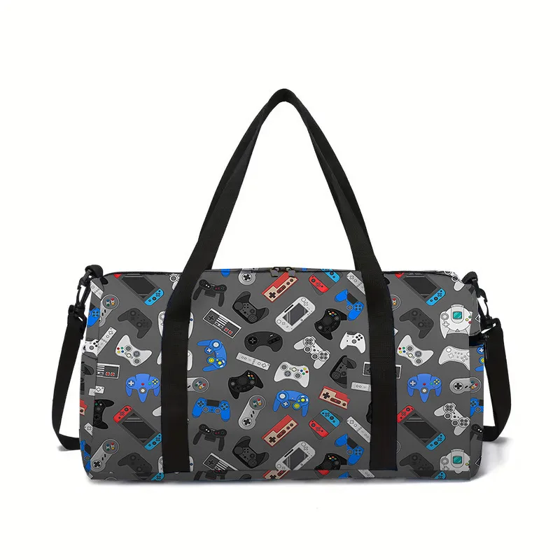 

Luxury Popular game controller 3D Printed Large Capacity Travel Bags Barrel Shape Crossbody Bag Outdoor Sports Bags Gym Yoga Bag