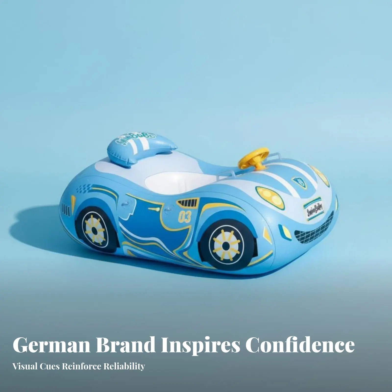 Dmuchane kółko do pływania dla niemowląt, pływak pod pachy, zabawka do wody w kształcie samochodu lub łodzi, zdejmowana zabawka wodna do placu zabaw wodnych.