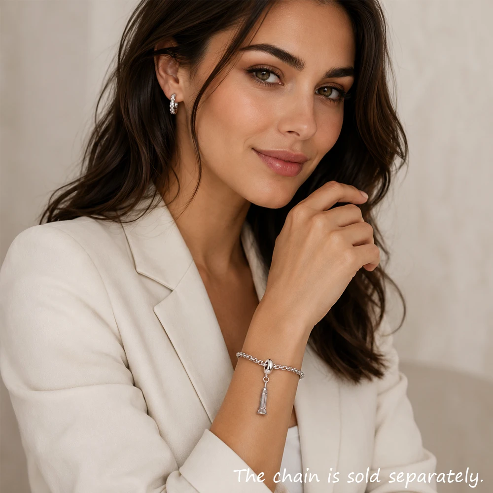 Skyscraper Building Dangle Charm Pendant For Women Men 925 Sterling Silver Trendy Brand New Gift