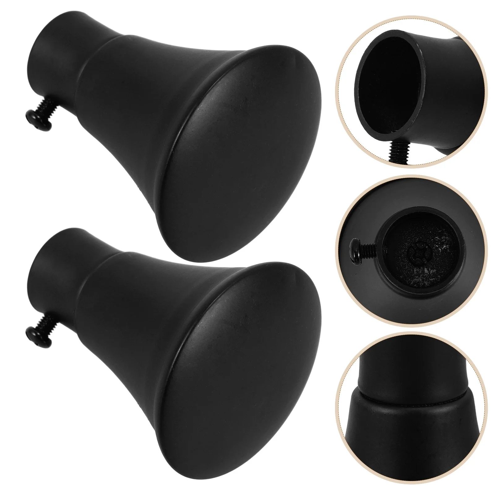 2pcs Curtain Rod Finials Iron End Caps For Window Drapery Rods Modern Home Office Decorative Fitting Hardware Accessory