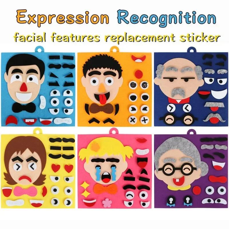 DIY Emotion Change Puzzle Toys Creative Facial Expression Kids Learning Educational Toys For Children Funny Set Fun Gift