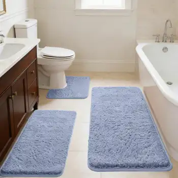 3-Piece Memory Foam Bath Mat Set 1