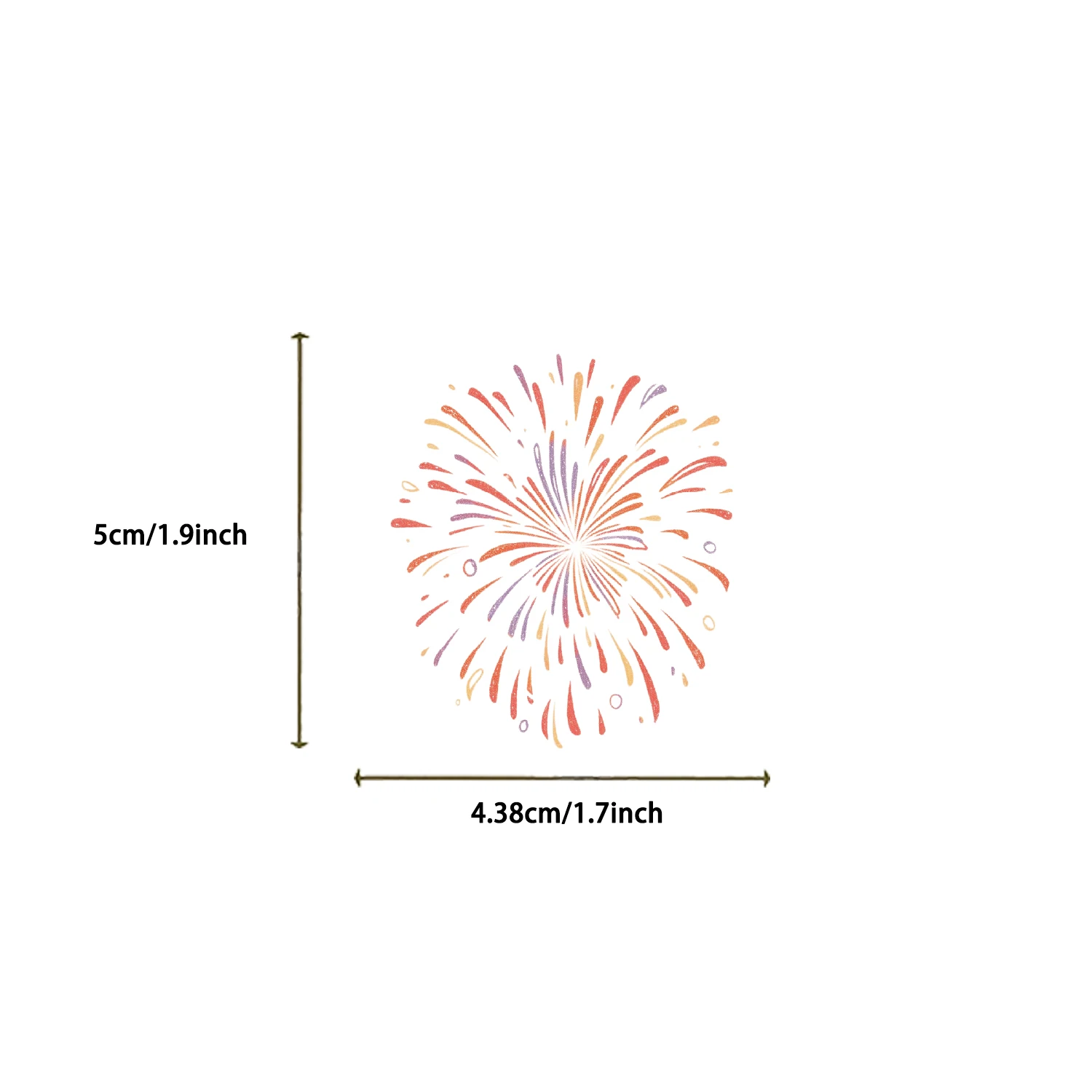 สติกเกอร์ดอกไม้ไฟ 50 ชิ้น - สติกเกอร์กันน้ำแบบใสสำหรับโน้ตบุ๊ก โทรศัพท์ กระเป๋าเดินทาง ขวดน้ำ และสติกเกอร์ตกแต่งอื่นๆ