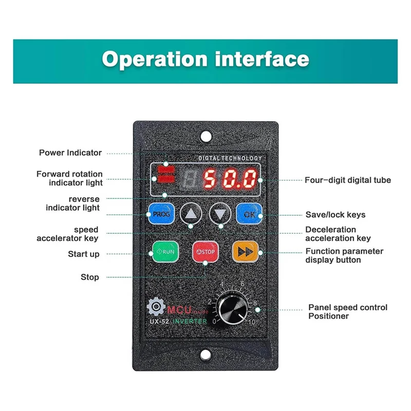 

FAST-Mini Inverter Embedded VFD 750W Frequency Changer 1HP Frequency Transformer For 3PH Asynchronous Motor Speed Regulation