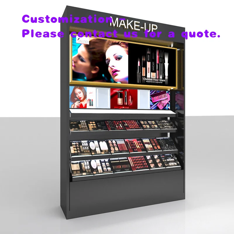 custom.Modern HongMing Display Cosmetic Display Cabinet Beauty Salons Multi-Layer Metal Storage Rack Customizab