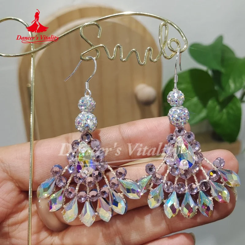 

Серьги для танца живота для женщин, серьги с камнями AB для взрослых и детей, аксессуары для соревнований по восточному танцам