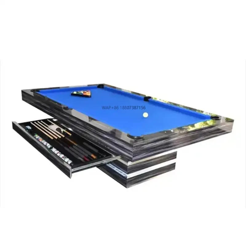 Commercial Solid Wood & Slate Billiards Table 7ft/8ft/9ft Real Leather Pockets Quick Cloth Customizable