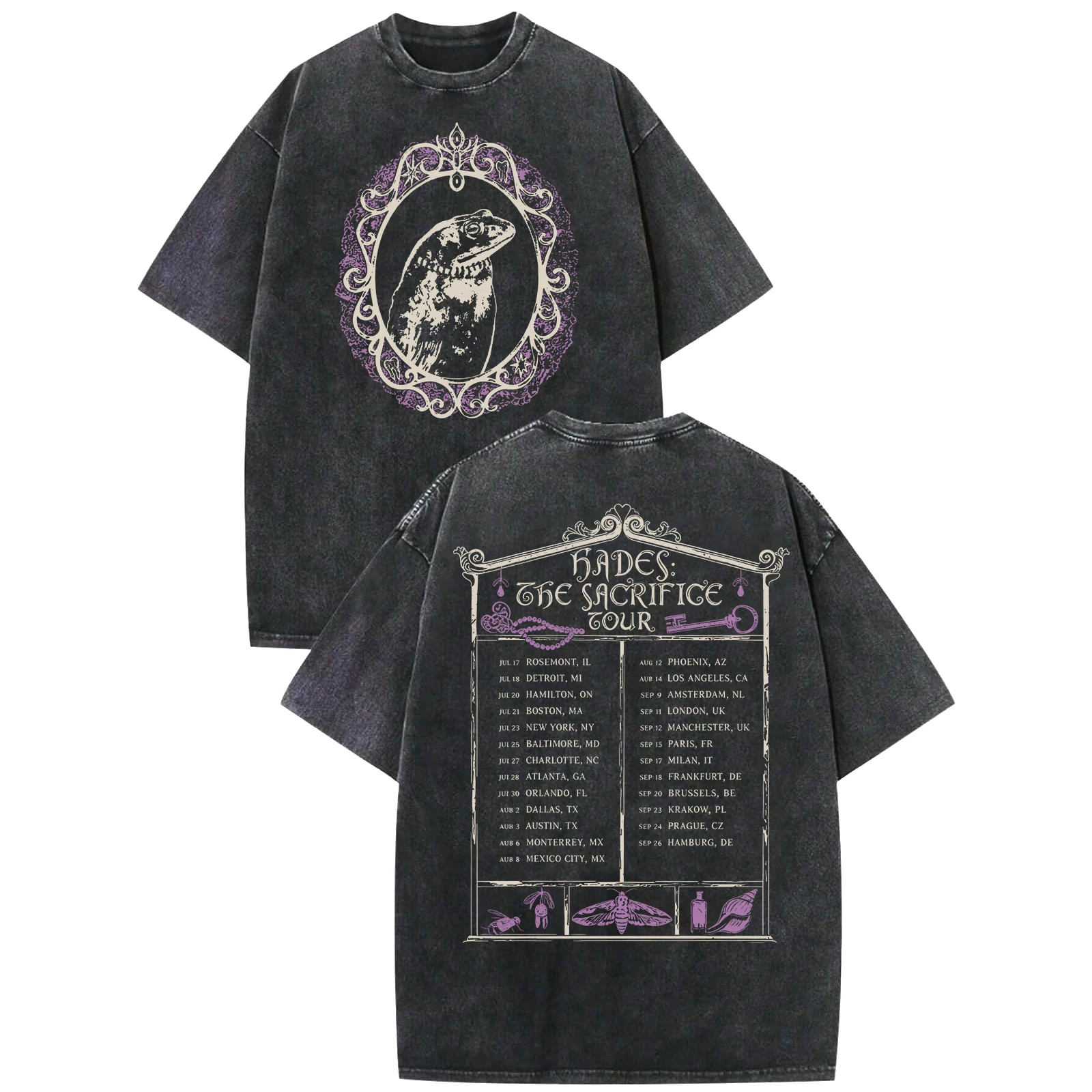 Melanie Martinez Hades The Sacrifice Tour Washed T-shirt Vintage Women Man Cotton Short Sleeve T-shirt for Fans Gift