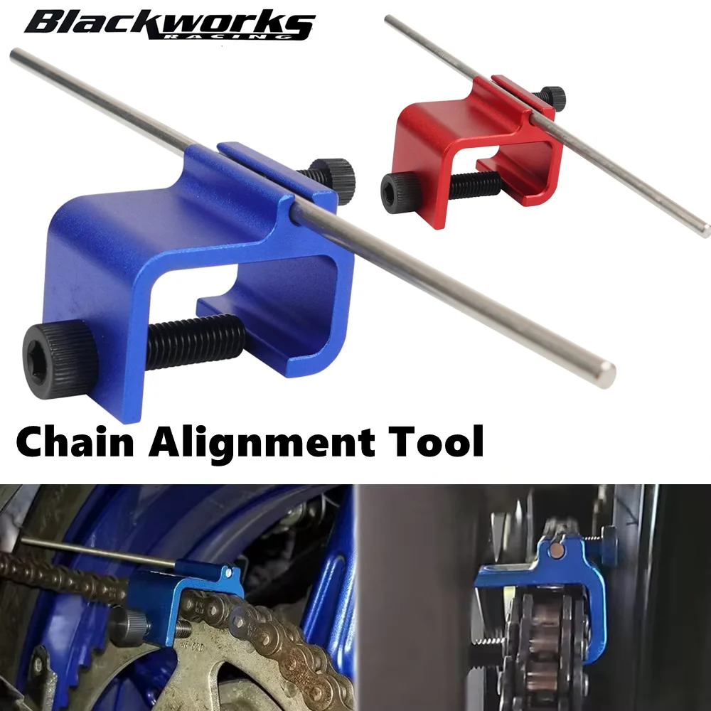 Chain Alignment Tool SuitableQuick Accurate Alignment Tool Universal For Motorcycle ATV Bike Sprocket Sport Dirt Bike Red/Blue