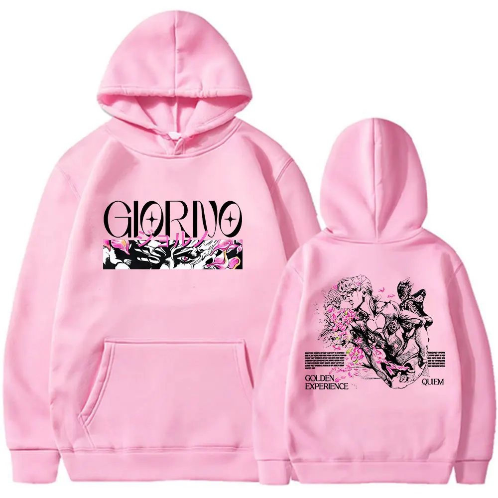 Anime Jojo Bizarre Adventure Killer Queen Giorno Giovanna Hoodie Herren Damen Kleidung Hip Hop Übergroßer Sweatshirt Lässiger Pullover – Detail 5