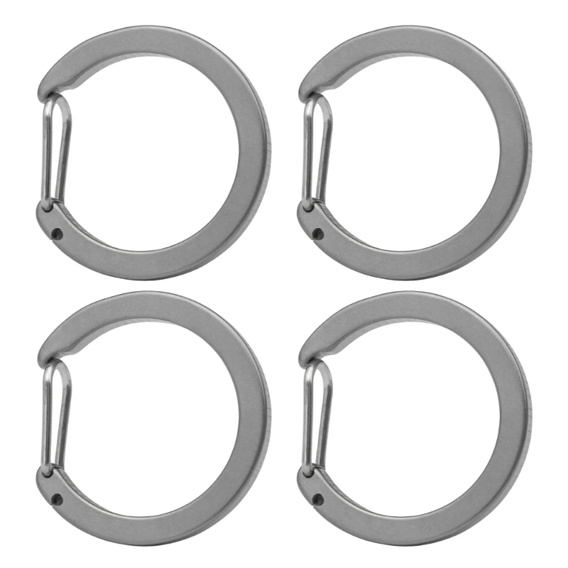 

4pack Titaniums Carabiner Keyring Solid Alloys Key Rings with Quickly Release Dropship