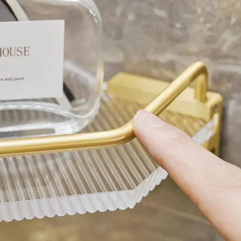 

Акриловая угловая полка для ванной комнаты, настенная полка для душа, держатель для шампуня, настенные угловые полки из матового золота, держатель для шампуня для туалета