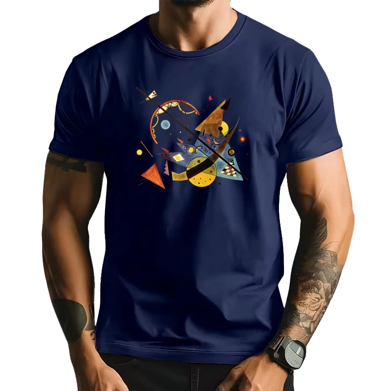 

New Summer Men Short Sleeve Abstract Point Print T-Shirt Funny Hip Hop Boy Casual Tops Vintage Fashion Man White Tees