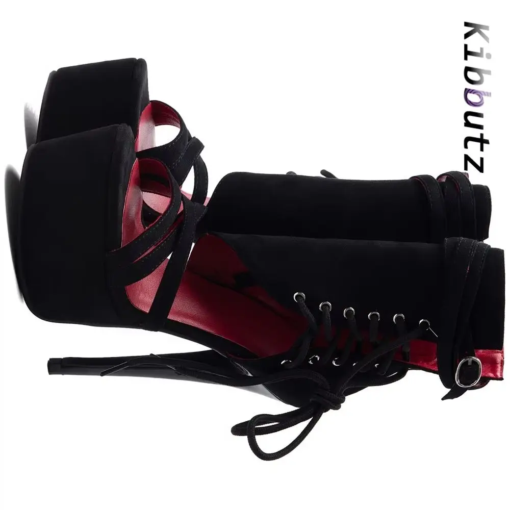 Punk Style Platform Ankle Boot Sandals Ladies Open Toe Side Lace Up Buckle Wrap Ankle Strap Back Zip Thin High Heels Party Shoes