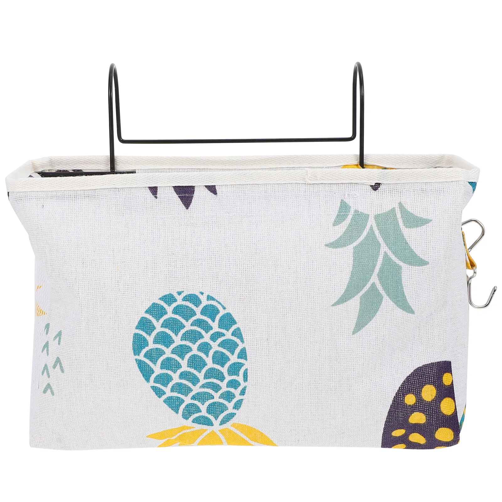 

1pc Hanging Storage Pouch Cloth Iron Basket Bedside Holder Laundry Baskets Tidy Sundries Container Multi Function Storage Bag
