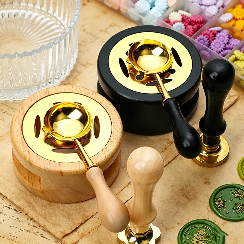 DIY Siegelwachs-Löffel, Perlen-Schmelzofen, Lackofen, Massivholzofen, Siegelzubehör für Stempelwachs, Stempelhandwerk, Hochzeitsgeschenke