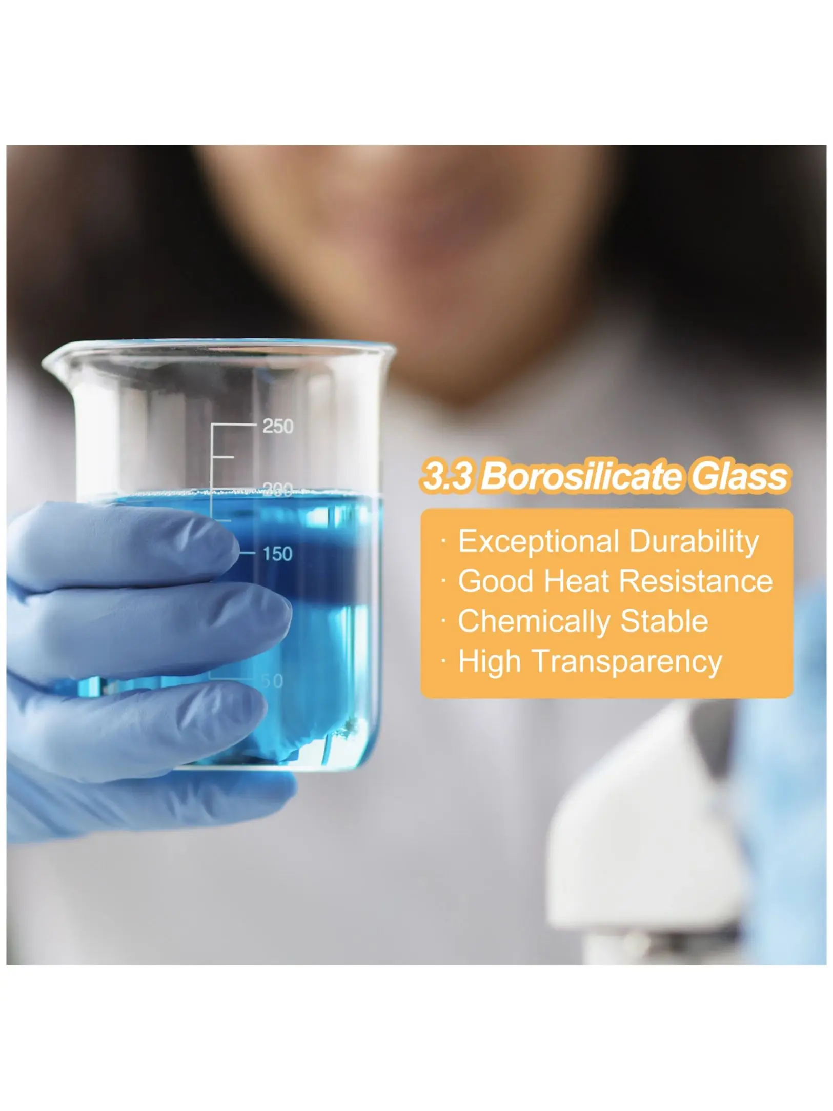 2/6/12 szt. Kielichy laboratoryjne z szkła borokrzemowego 3.3, z podziałką, kubki miarowe z wylewakiem, 50-2000 ml, niskie. — zdjęcie produktu 7