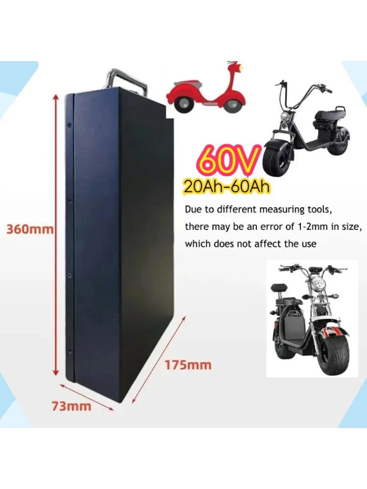 ❕ 60V 20Ah-60Ah elektrische motorfiets Li-ion accu 2000W voor Harley tweewielige opvouwbare Citycoco elektrische scooter, gratis lading - afbeelding 2