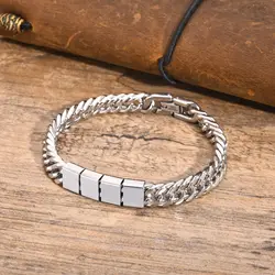 Customized Chain Bracelets for Men Boys,Waterproof 2-6 Names Stainless Steel Wristband,Personlized Family Son Names Gift