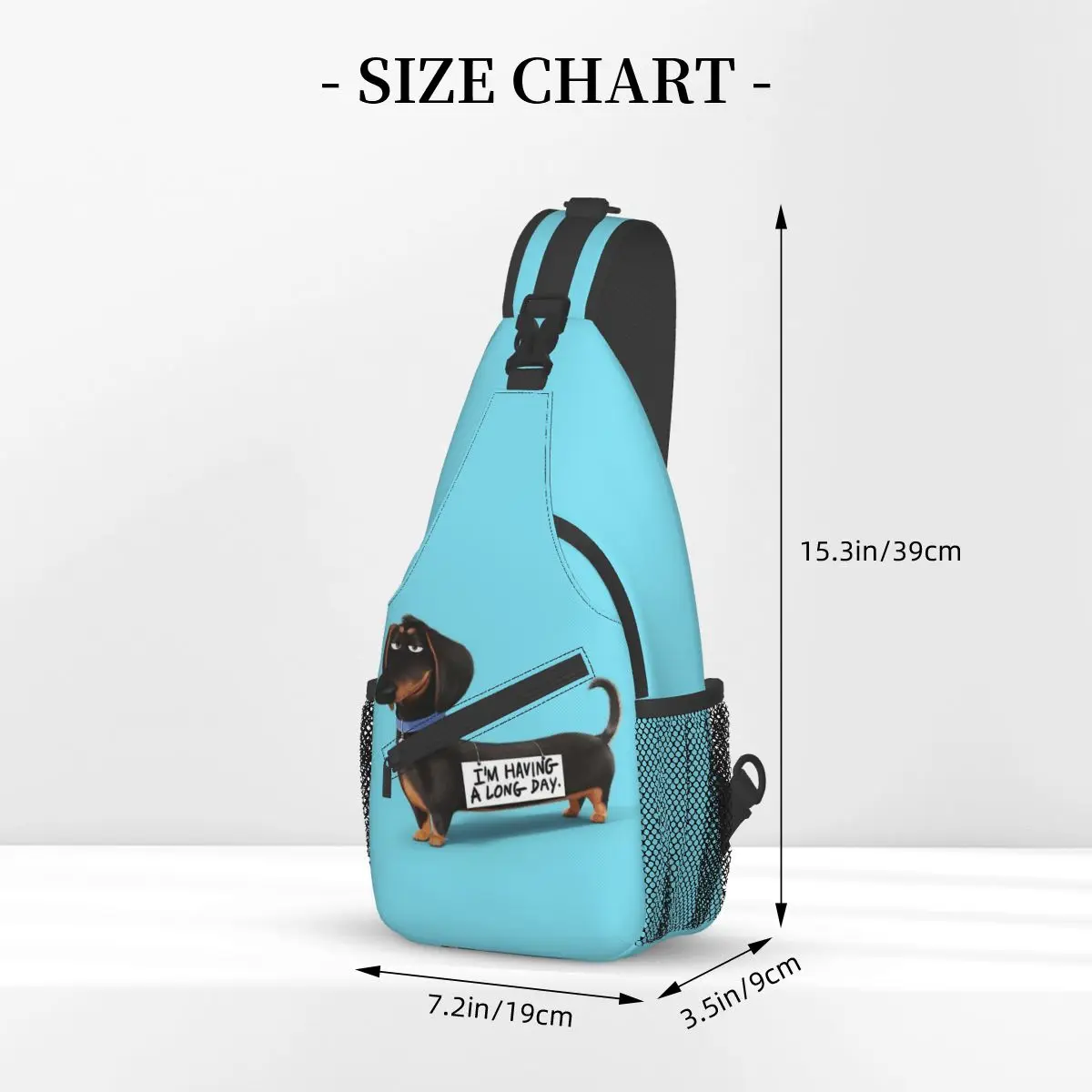 Dachshund Dog Funny Pupy Crossbody Sling Bags Printed Chest Bag Shoulder Backpack Daypack for Travel Hiking Sports Pack