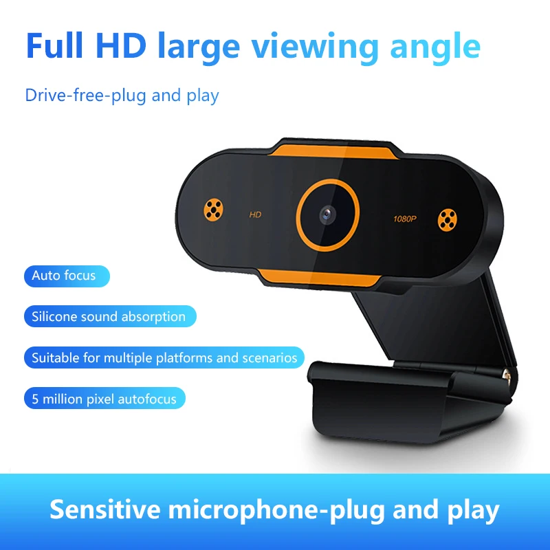 2.0 1080P Webcam Auto Focusing Web Camera Cam Microphone For PC Laptop Desktop 480P/720P/2k Webcam 5 Million Pixels