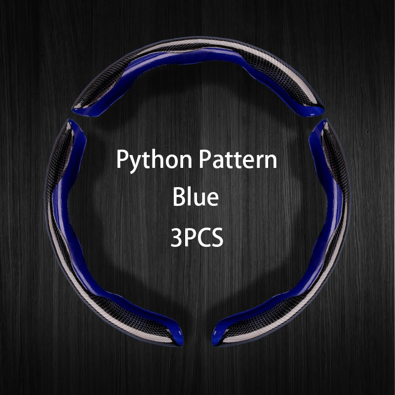 3 قطع من غطاء عجلة قيادة السيارة منقوش على شكل بيثون، مضاد للانزلاق، رفيع للغاية، آمن، أغطية عجلة قيادة عالمية