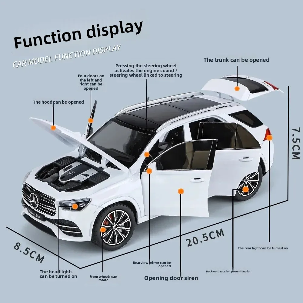 WELLY 1:24 GLE350 modelo de coche de aleación sonido y luz coche extraíble juguetes para niños regalos coche de aleación fundido a presión modelo coleccionable
