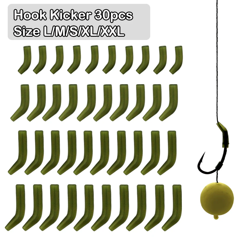 

30x Carp Fishing Accessories Hook Kickers Line Aligner Size S/M/L/XL/XXL Fit For Shank Hook 1/2/4/6/8/10 Hair Rigs Tackle