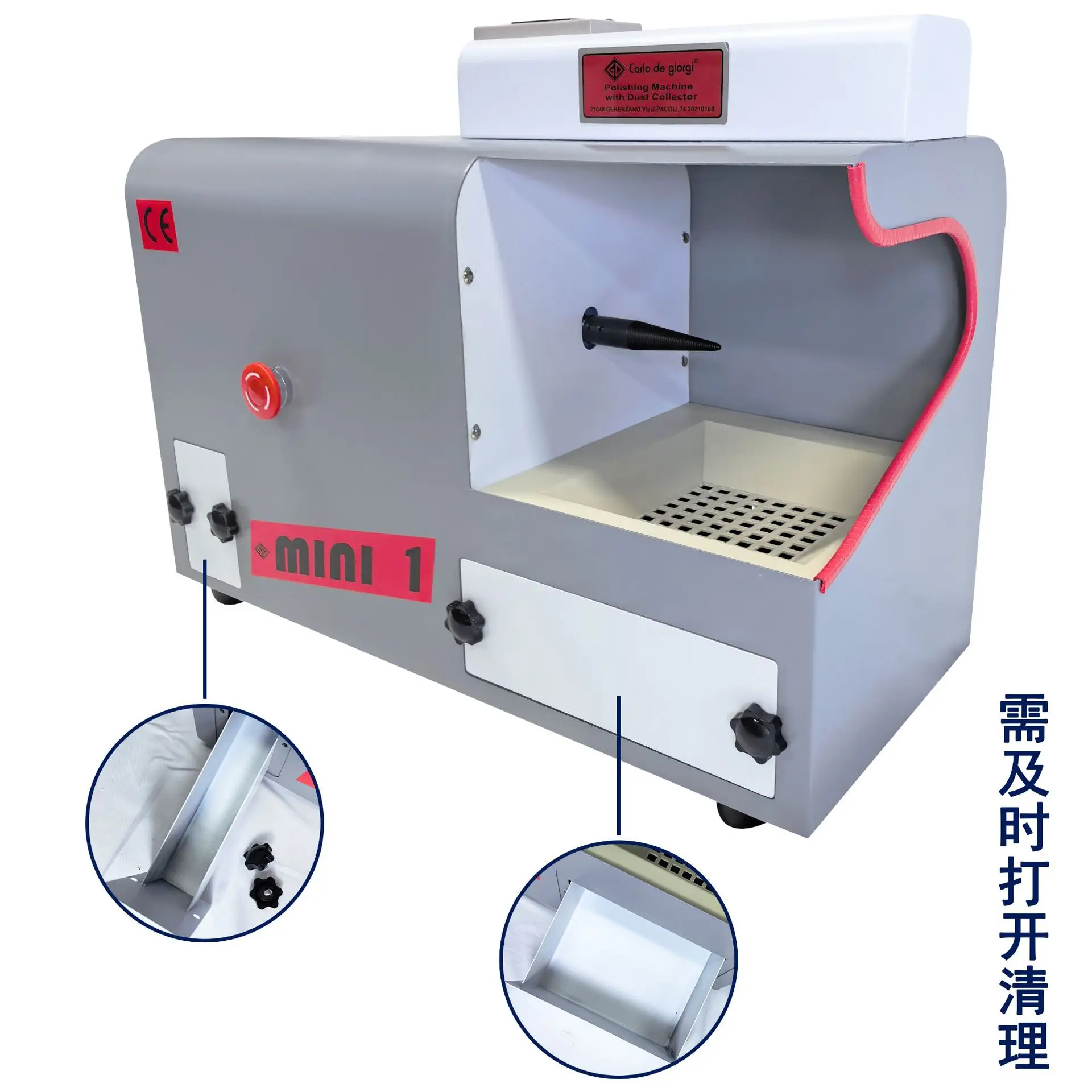 DM-5 desktop double-head cloth wheel vacuum sander polishing machine with lamp stepless speed regulation